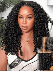 UNICE Curly Wig vista frontal con encaje 7x5 para aspecto natural