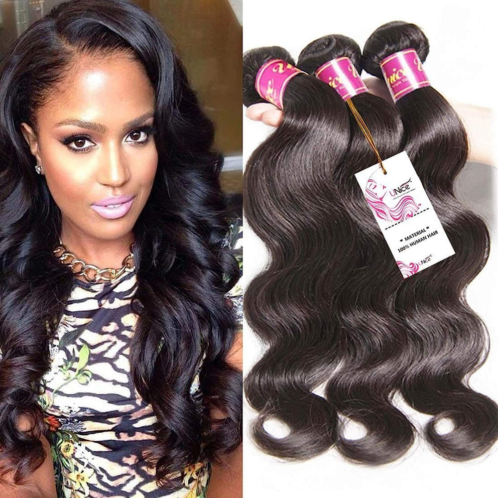 unice paquetes de cabello virgen brasileño tres para volumen natural