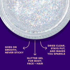 UNICORN SNOT gel purpurina hologografico en mejillas, realce rapido