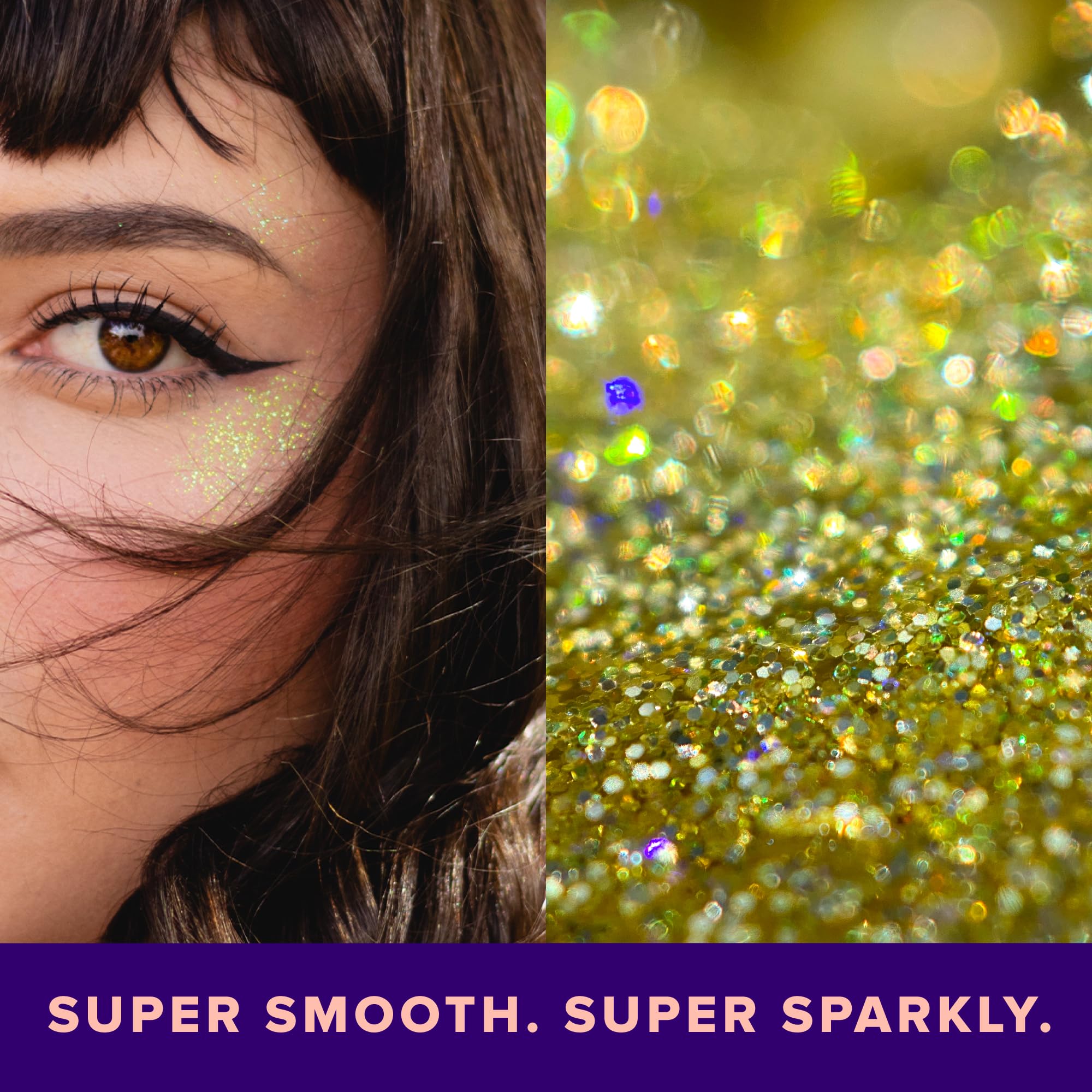 Unicorn Snot Glitter Gel holográfico dorado para el pelo, brillo llamativo.