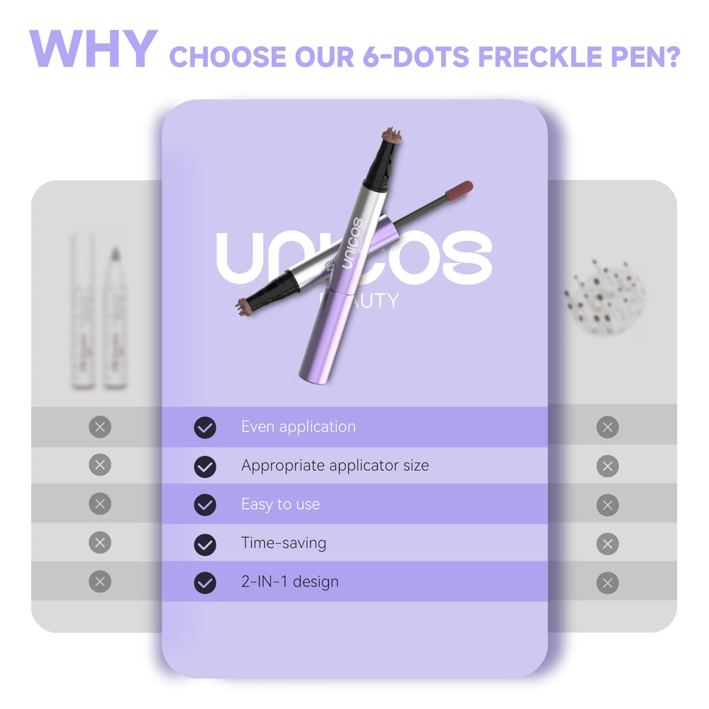 Unicos Freckle Stamp diseño compacto ideal para viaje.