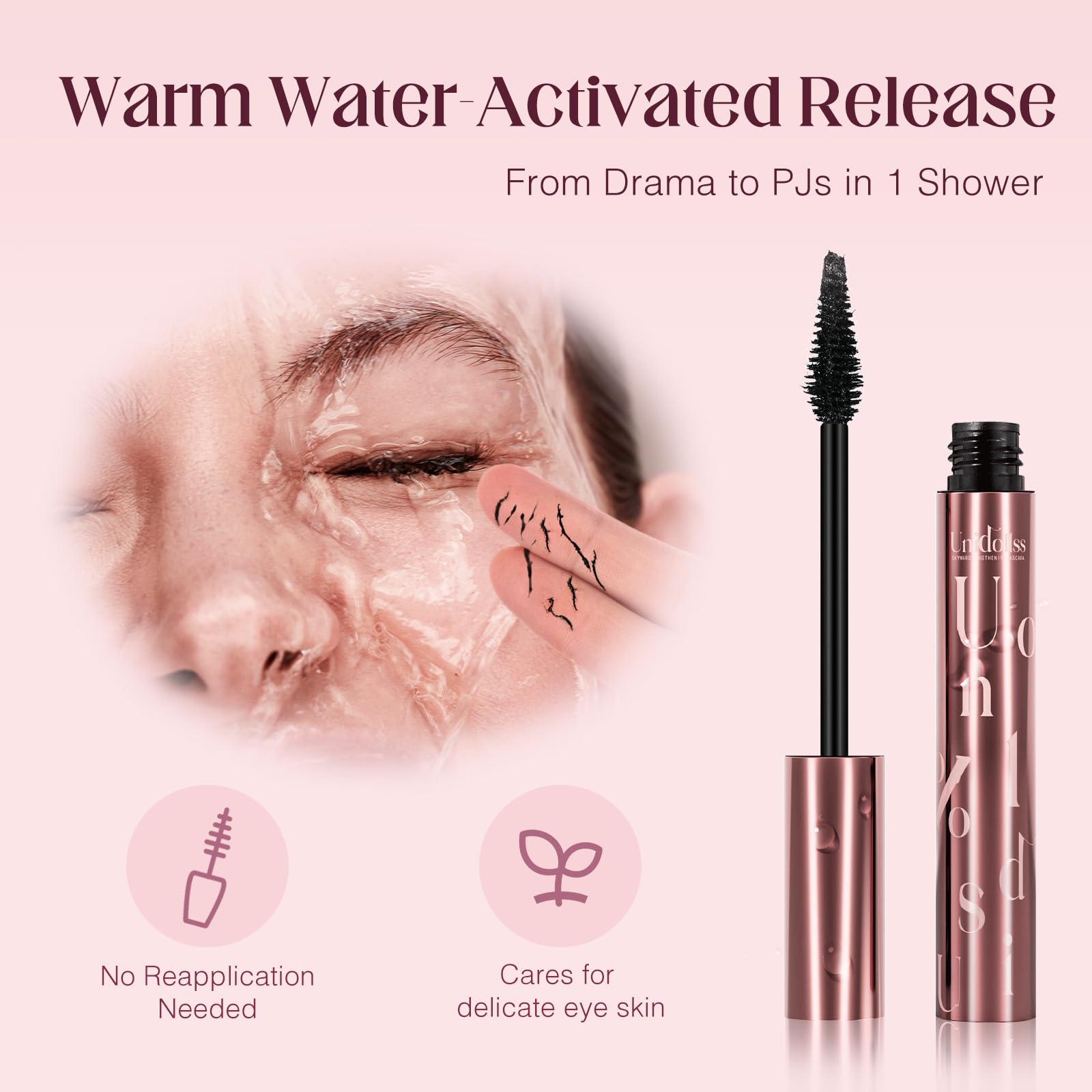 Rizo duradero que se mantiene todo el día con Unidollssbeauty Mascara Tubing.