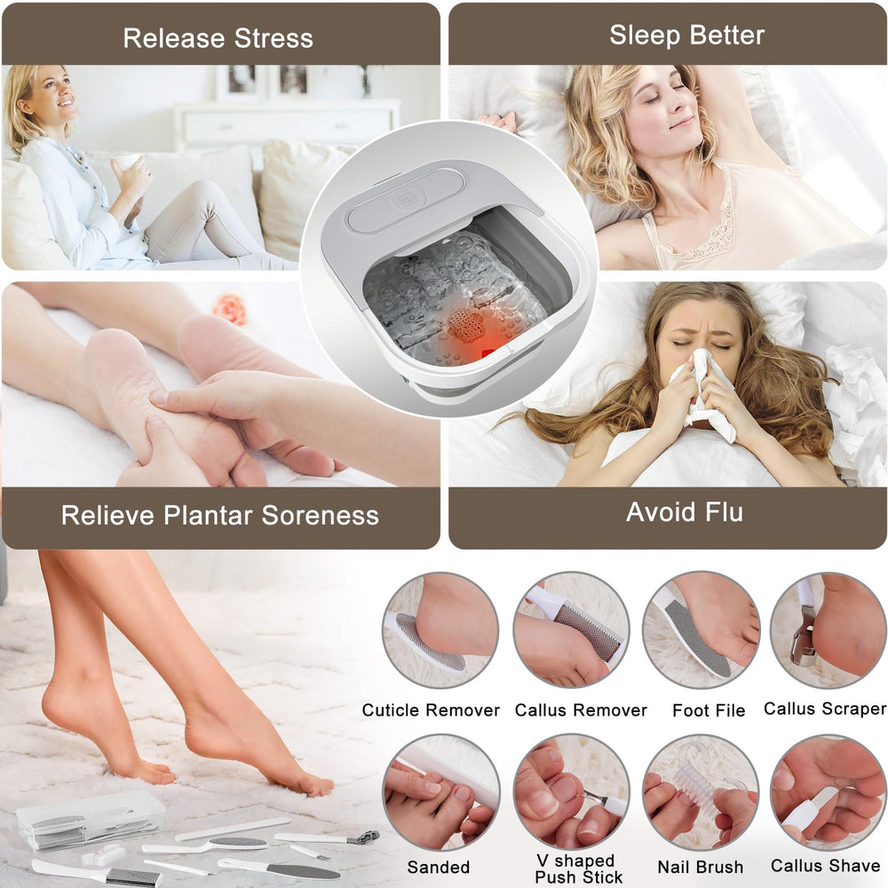 UNIFULL bano de pies con drenaje y caja de accesorios para almacenamiento