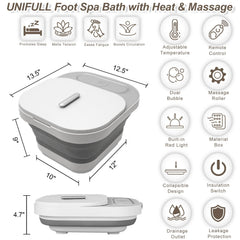 UNIFULL bano de pies con rodillos de masaje no motorizados para shiatsu suave