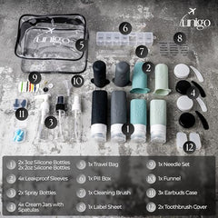 Botellas Unigo de 60 ml compactas para líquidos durante viajes