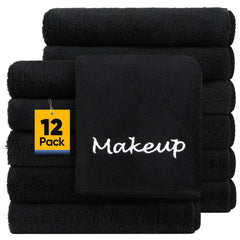 UNIMADE paño desmaquillante negro 13x13 para limpieza facial suave