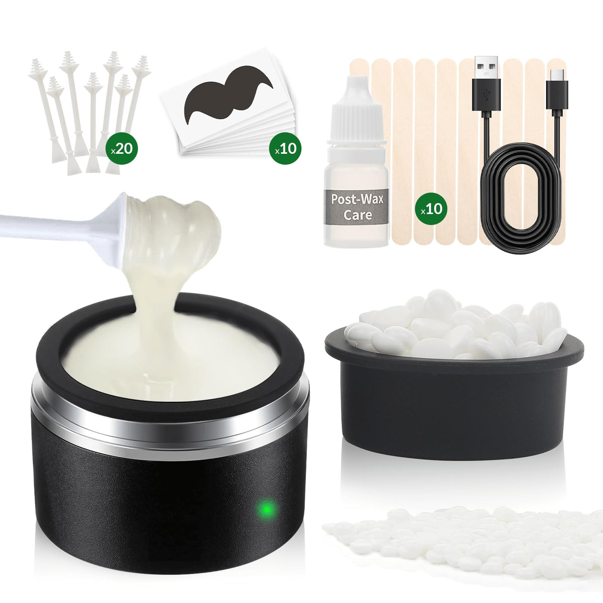 El kit Unimiko cera nasal con perlas de 100 g para uso cómodo en casa.