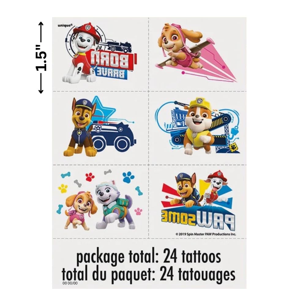 Unique Paw Patrol: tatuajes de colores vibrantes para fiestas infantiles