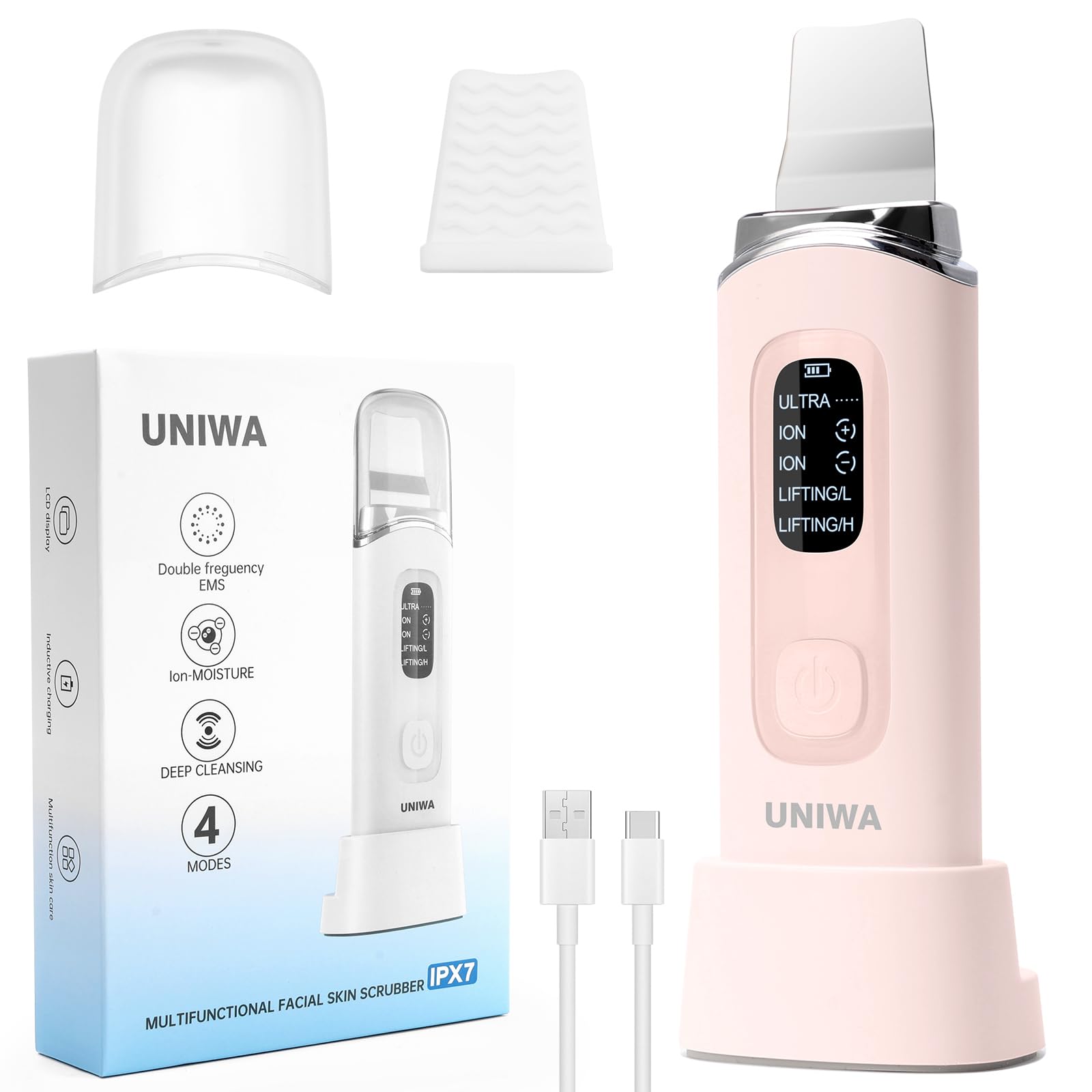 UNIWA Skin Scrubber espátula facial para limpieza suave de poros.