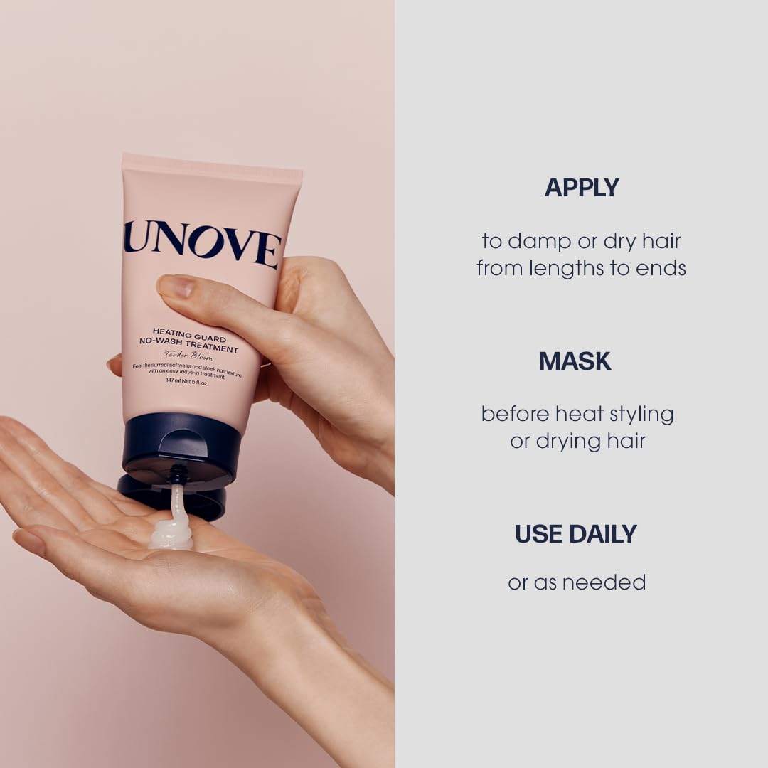 UNOVE Protector Térmico protege el cabello del calor hasta 200°C para peinados más seguros.