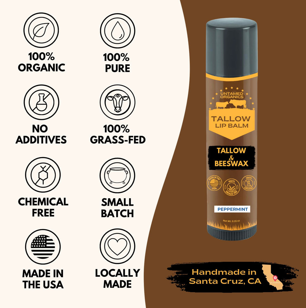 Untamed Organics bálsamo labial con cera de abejas, nutrición natural.
