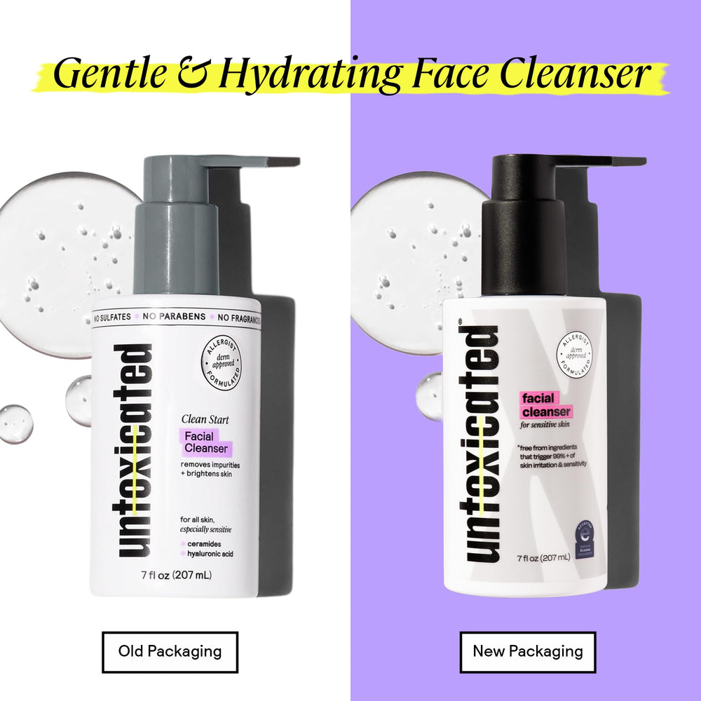Aplicación suave en la piel con Untoxicated Face Wash para uso diario.