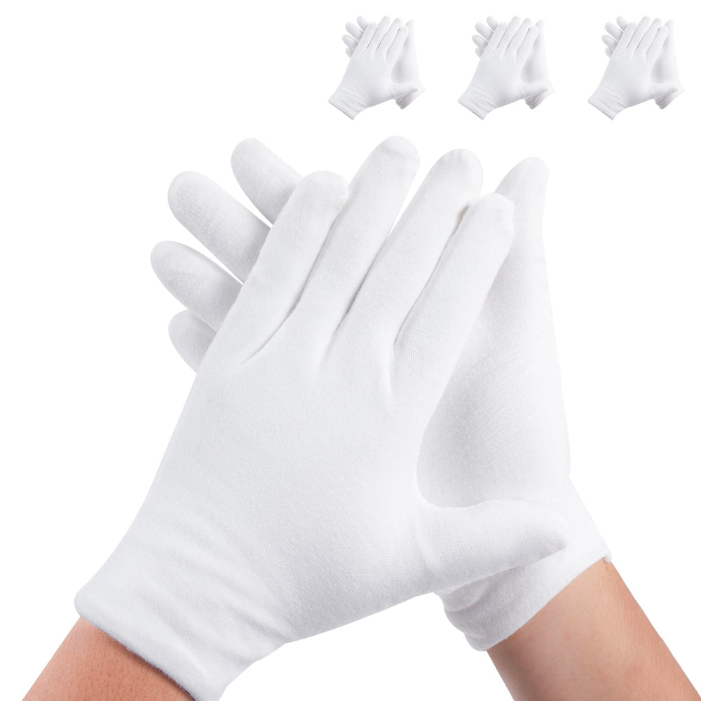 Guantes Untrytb de algodón blancos para dormir, suavidad nocturna para manos secas.