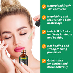Uocasi Aceite de Ricino Negro Jamaicano, cabello más fuerte y brillo saludable.