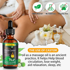 Uocasi Aceite de Ricino Jamaicano - aplicación suave para cabello y piel, rápida absorción.