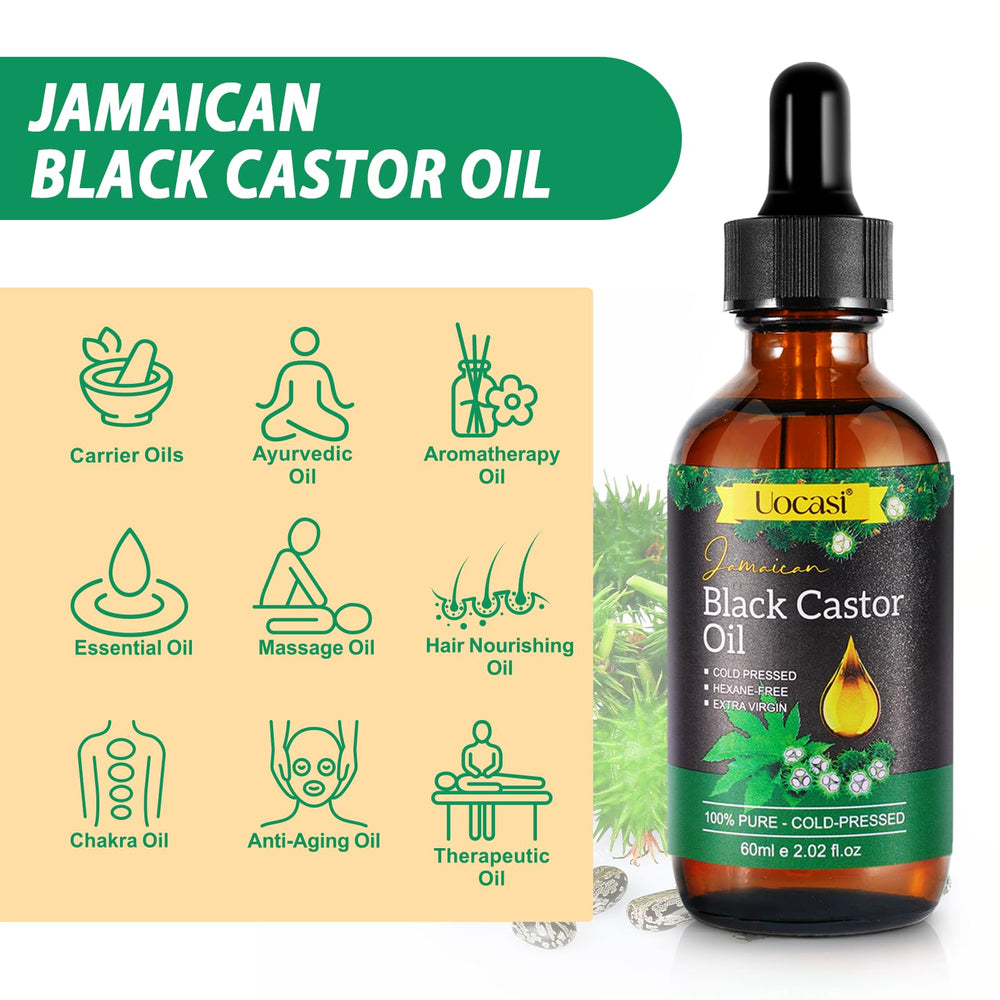 Uocasi Aceite de Ricino Jamaicano para masaje en pies y cuerpo.