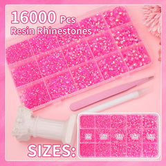 Piedras en distintos tamaños rosa caliente para diseños variados de Uotey.