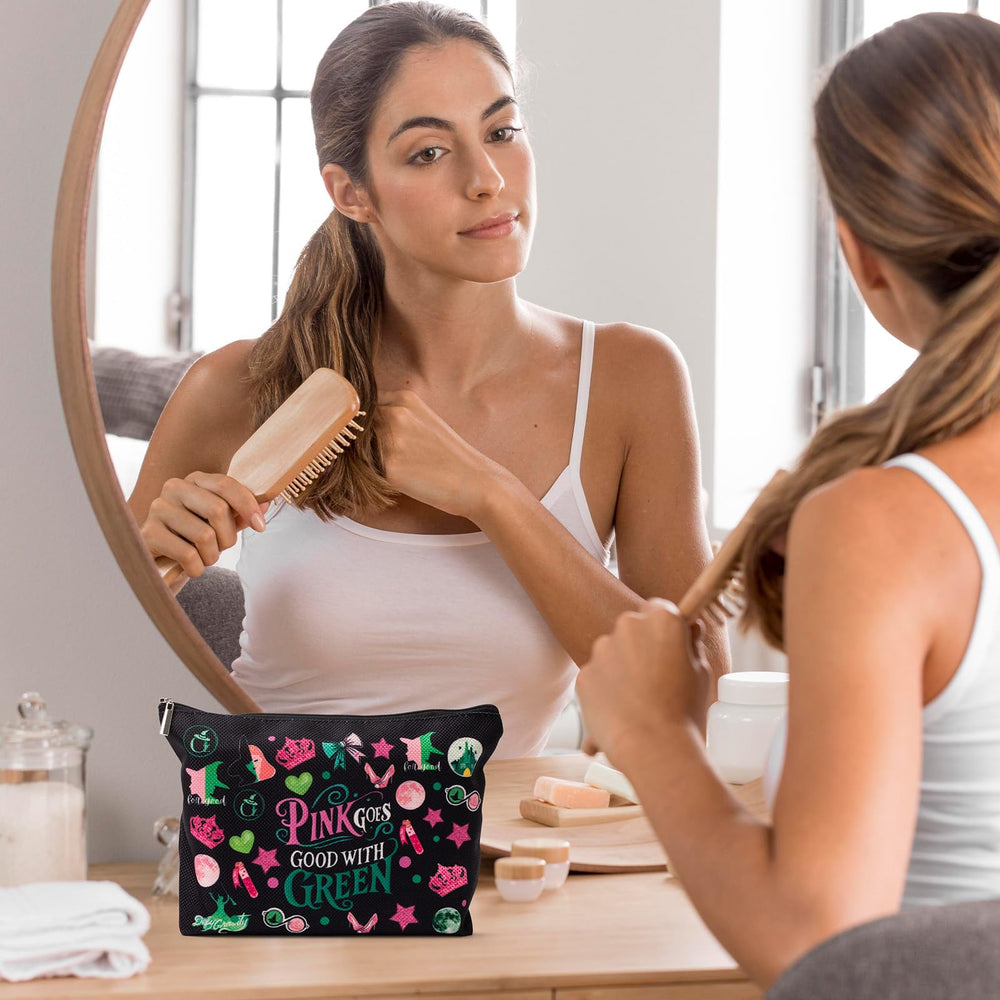 UpfurMach bolso cosmético de lona duradera en negro