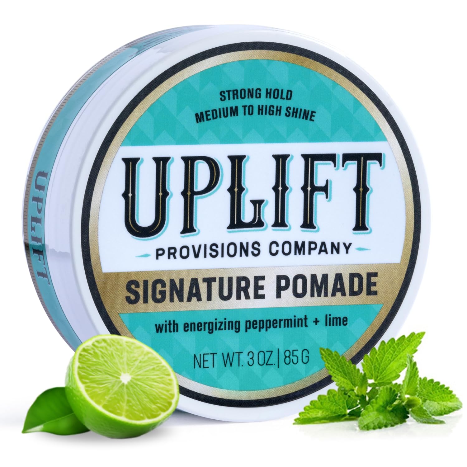 Pomada Uplift Signature: botella vertiendo para un peinado duradero