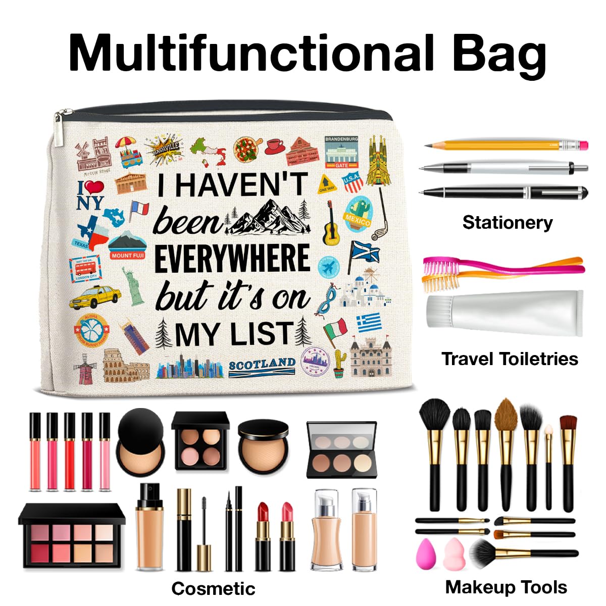 UPNEGE neceser maquillaje viaje amplio espacio para móvil y llaves