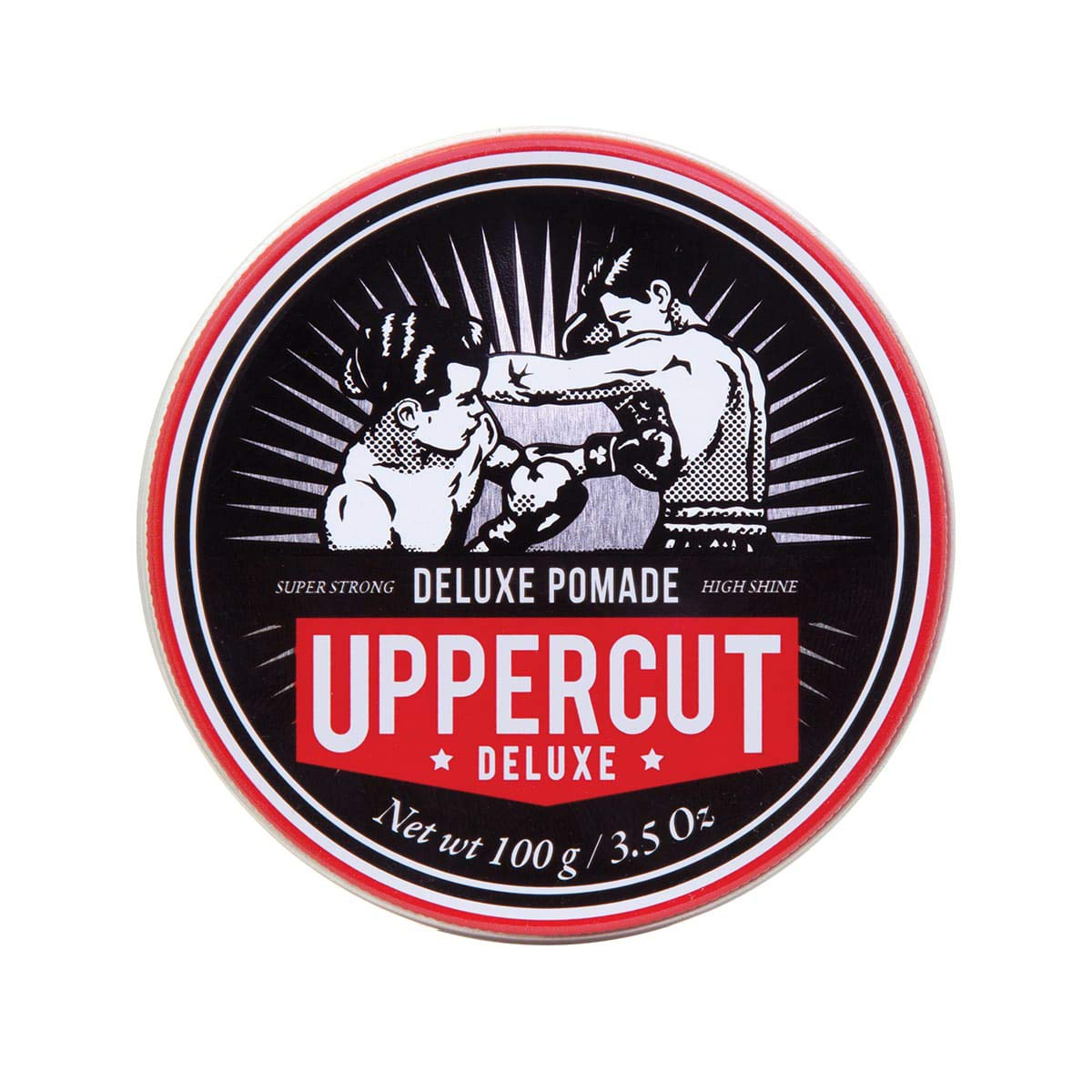 Uppercut Deluxe pomada firme con control duradero para peinados clásicos.