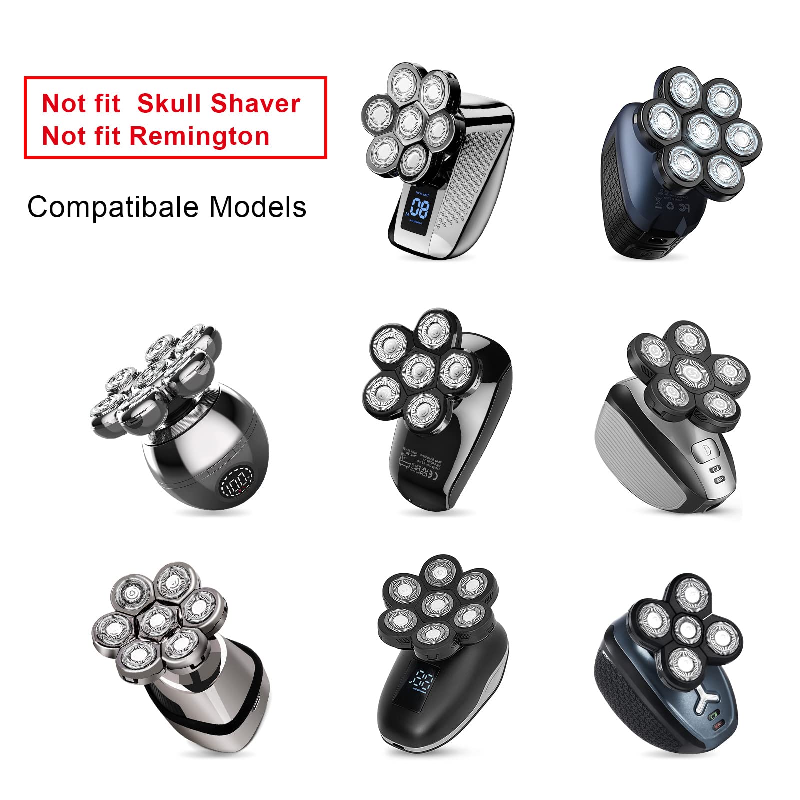 UPTARD hojas rotativas acero inoxidable, corte preciso para un afeitado suave en cabeza.