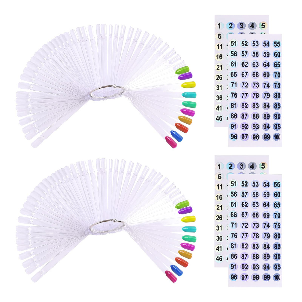 UPZIGS palitos de muestra en abanico con números para organizar esmaltes.