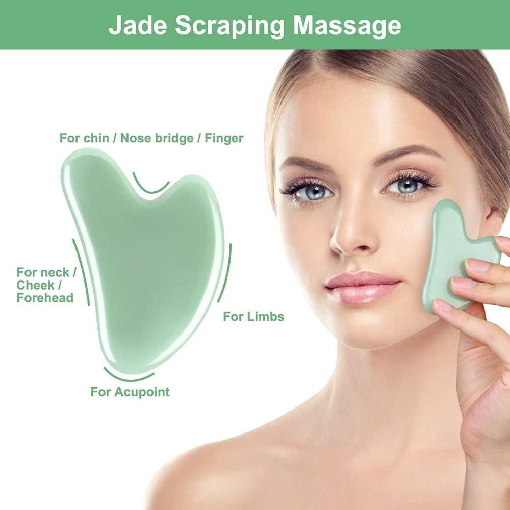 URAQT gua sha jade; almacenamiento portátil para retoques en cualquier lugar.