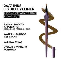 URBAN DECAY 24/7 Inks Liner: plume brush Whiskey pour un effet net.