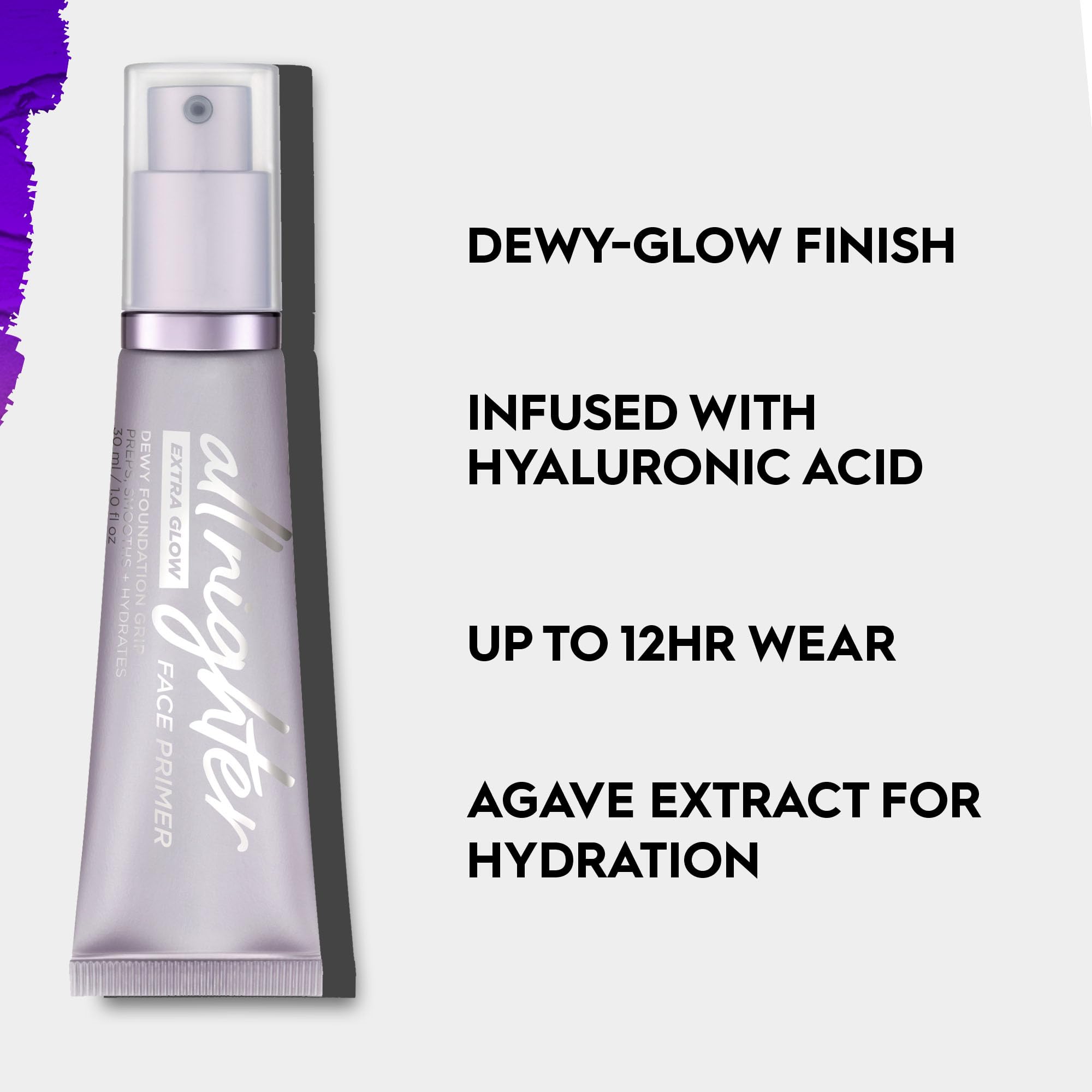 URBAN DECAY All Nighter Extra Glow Primer, acabado luminoso que mejora la duración de la base.