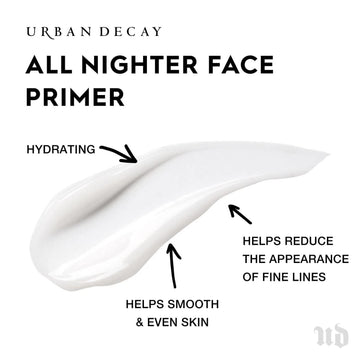 URBAN DECAY All Nighter primer-textura-ligera aporta sensación ligera para rostro suave.