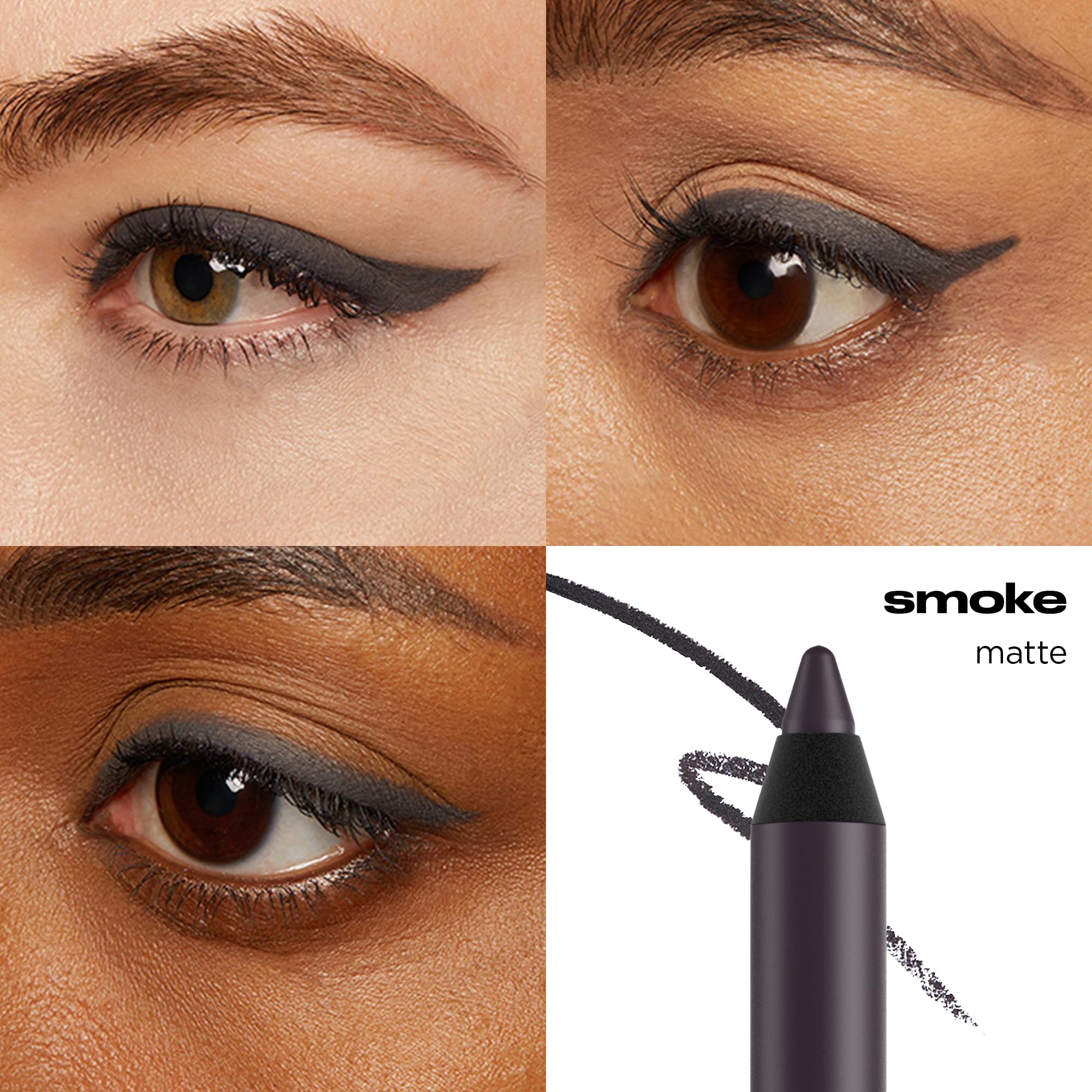 URBAN DECAY lápiz ojos 24-7, muestra humo gris para delineado intenso.