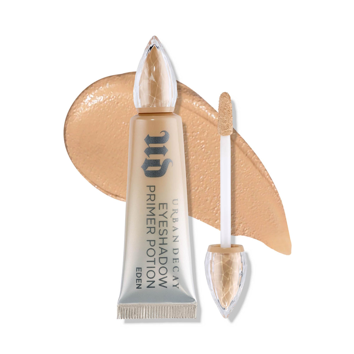 Urban Decay Primer Potion Eden, bouteille nude-matte prête pour des couleurs intenses et durables.