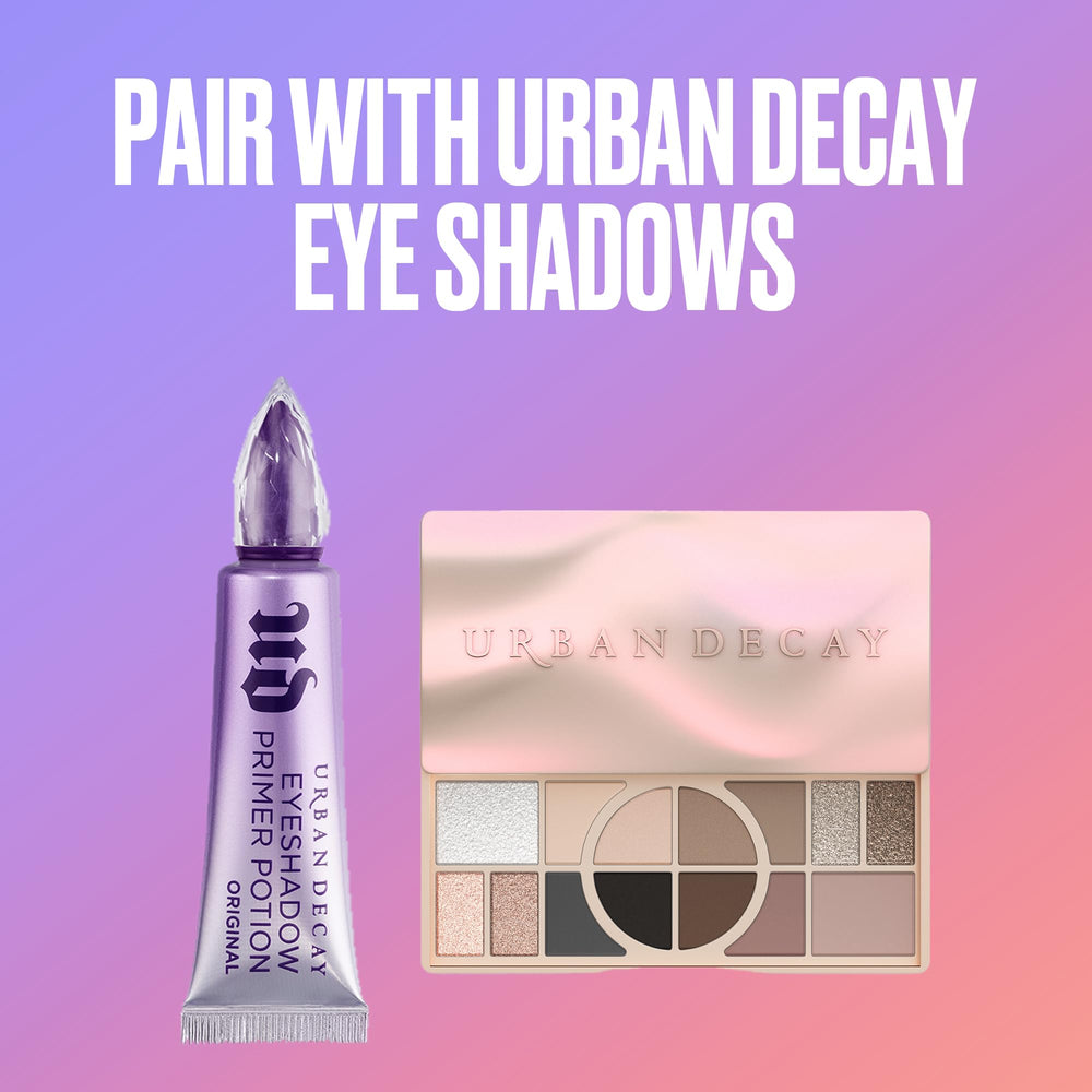 Urban Decay Primer Potion Eden, fondcrème nude-ready pour des ombres métalliques vivaces.