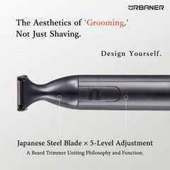 URBANER Recortadora de bigotes con cuchilla japonesa de alto carbono para cortes suaves.