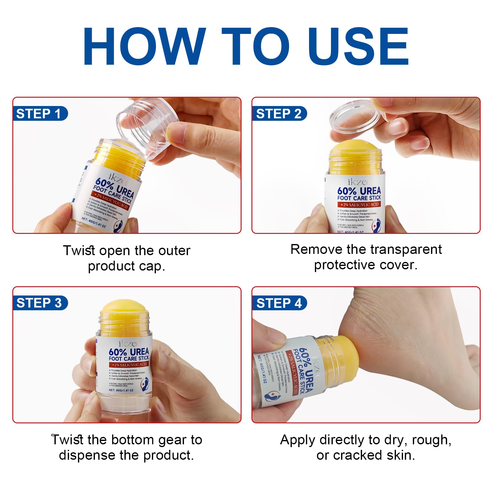 Urea Cream Stick absorción rápida: piel suave al instante