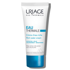 Uriage Crema de Agua Rica en envase, ideal para hidratar piel seca y muy seca.