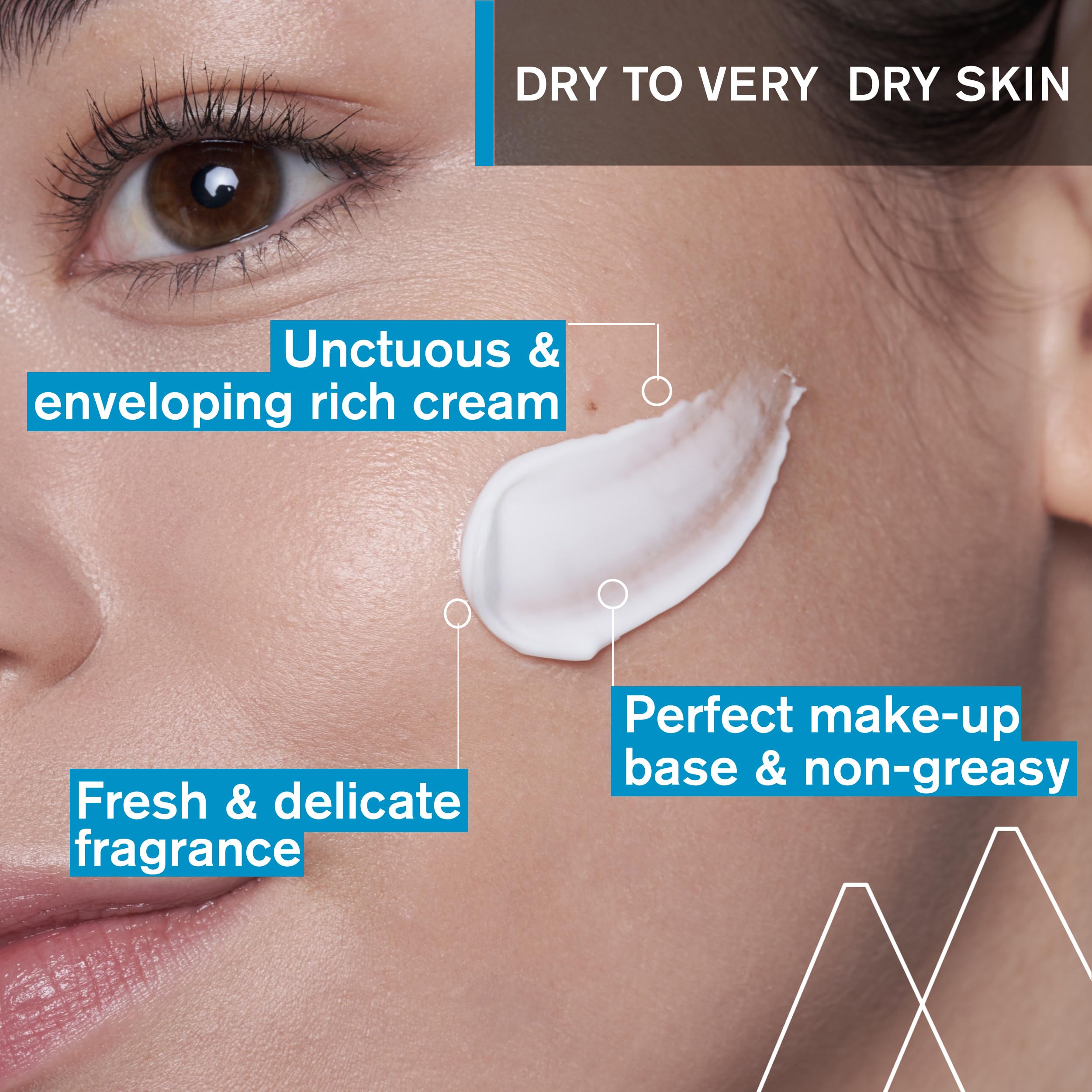 Textura rica y sedosa de la crema Uriage ofrece confort suave durante el día.