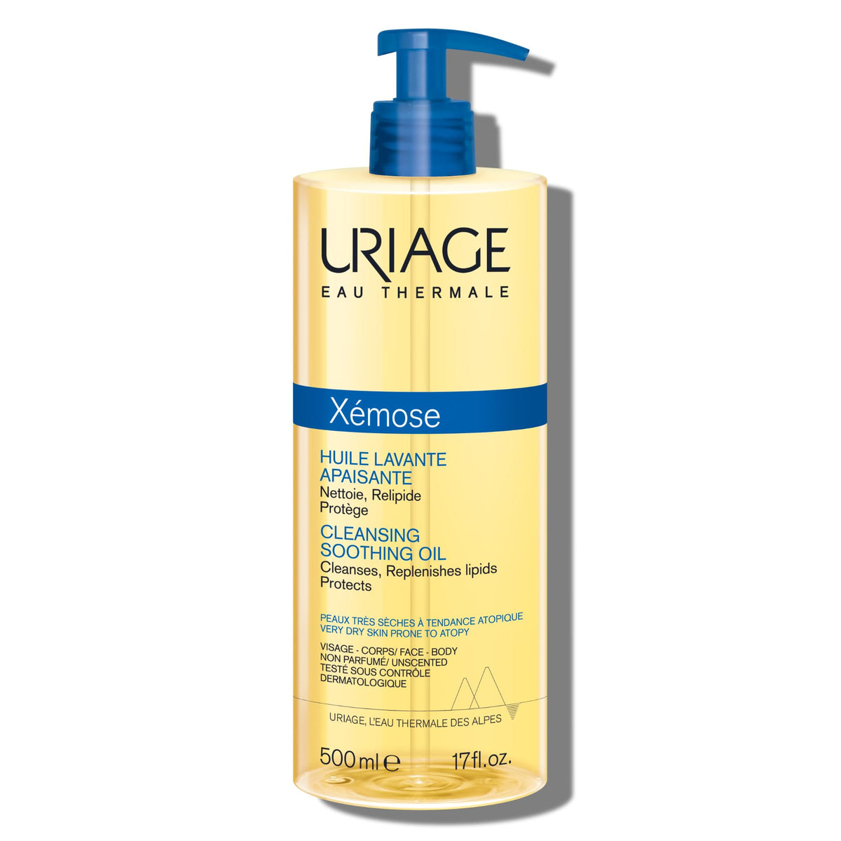 Uriage Xémose ducha con bomba, limpieza suave para piel sensible y muy seca
