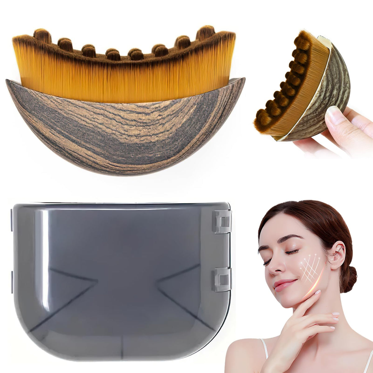 URMLCUS cepillo contorno facial drenaje linfatico del rostro para una apariencia mas fresca.