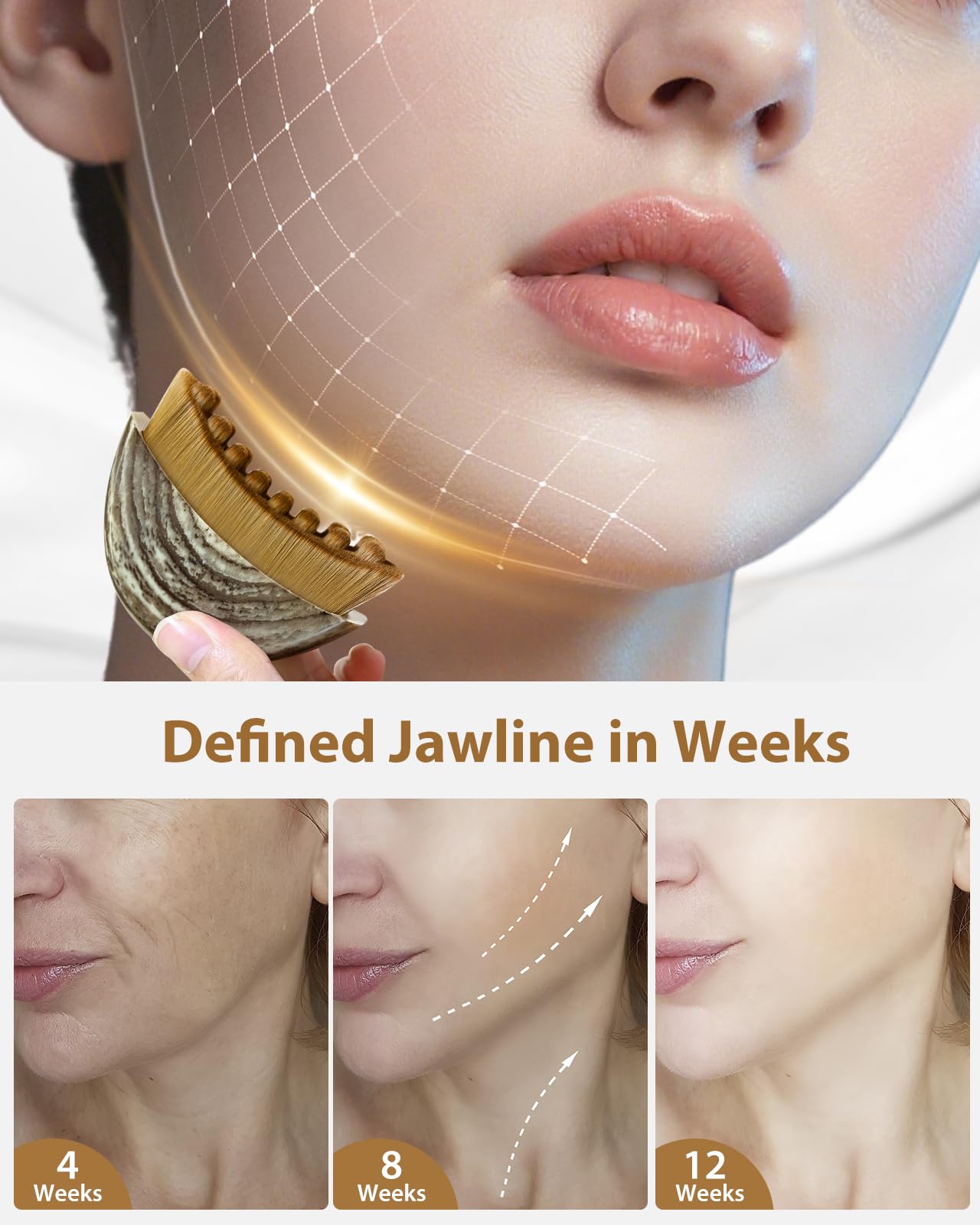 URMLCUS cepillo contorno facial orientado a la linea mandibular para tono definido.
