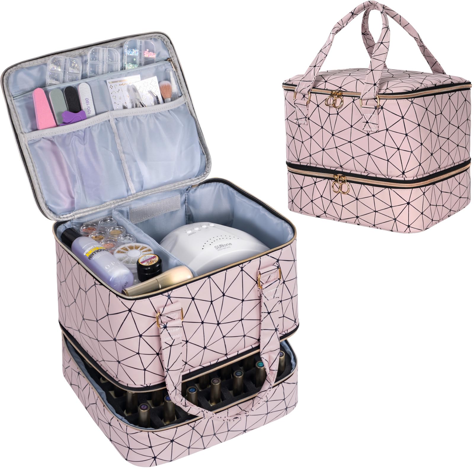 Organizador Uross para esmaltes con capacidad de 42 botellas, ideal para estudio.
