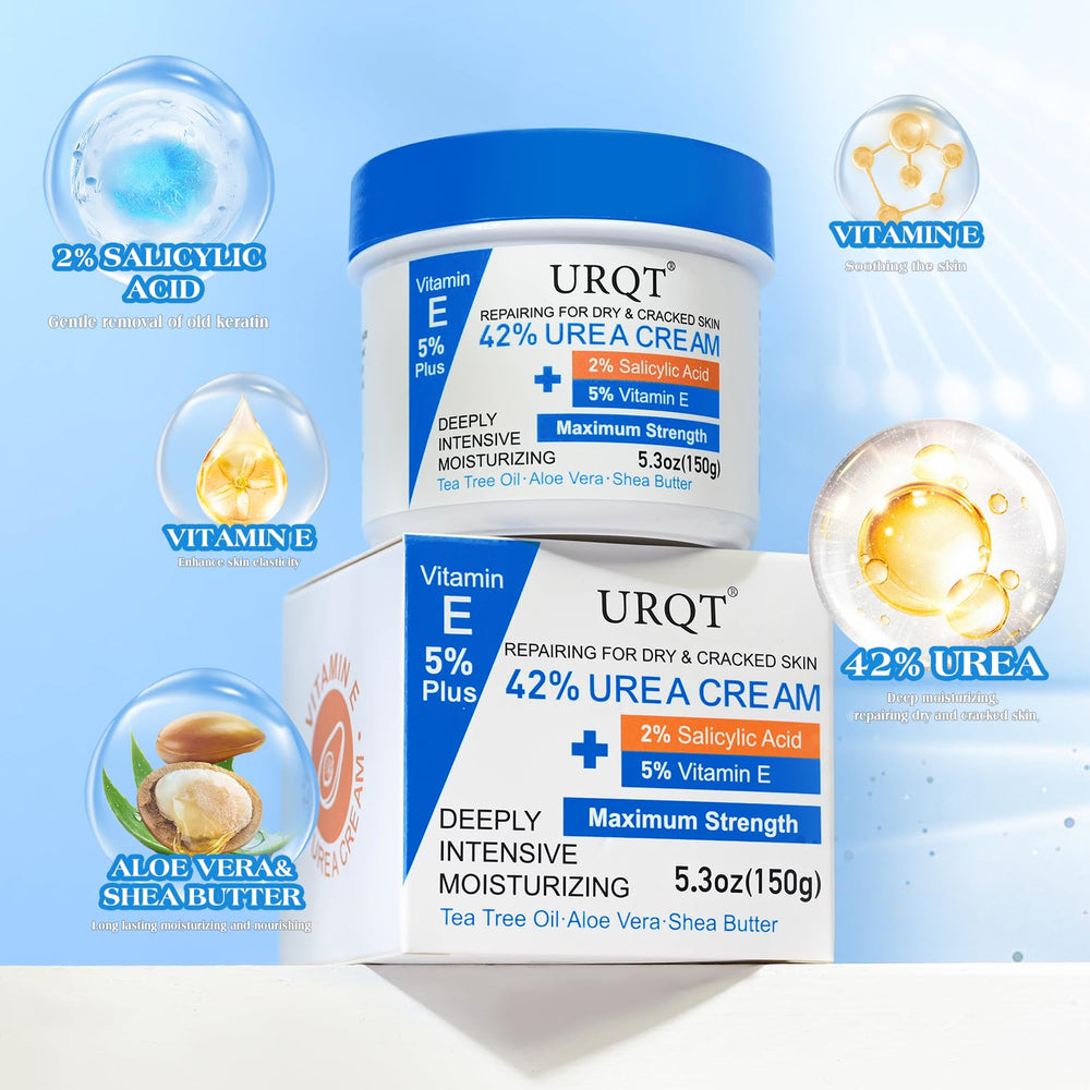 URQT crema urea 42% para codos y rodillas secos, aporta suavidad.