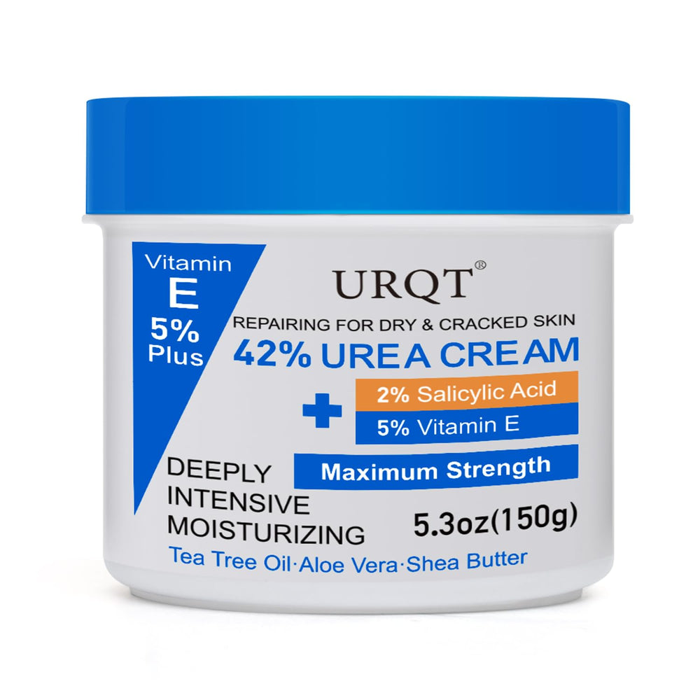 URQT crema urea 42% para talones agrietados, suaviza parches severos.