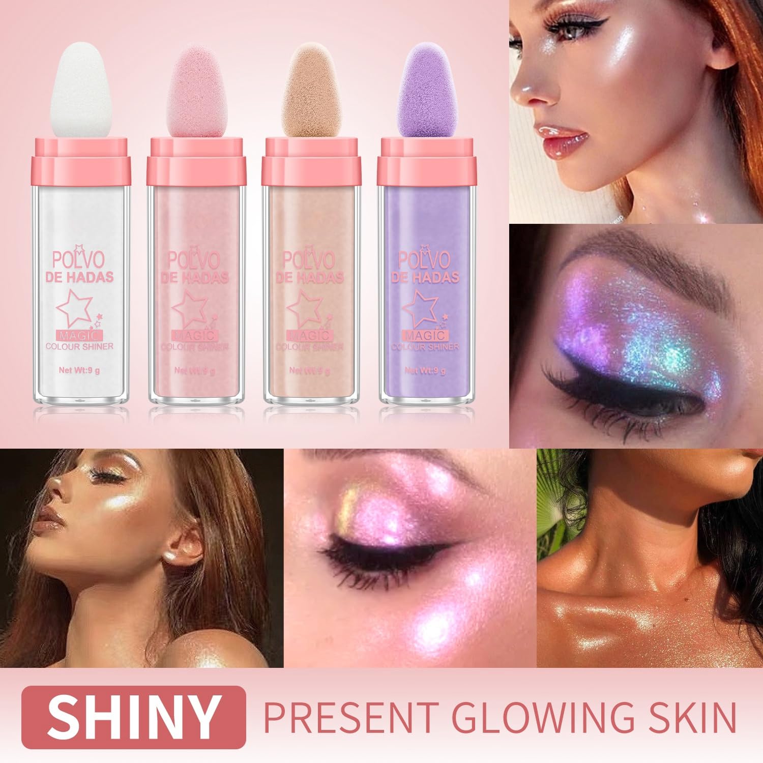 URQT Fairy Dust aporta brillo perlado a los ojos para un acabado suave.