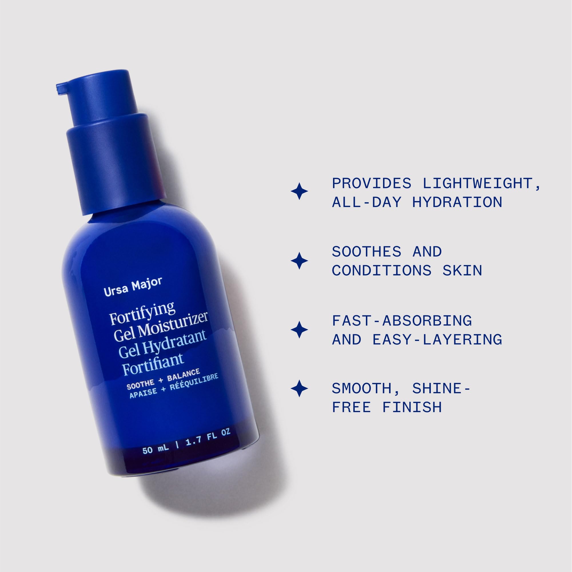 Ursa Major Gel Hidratante, aplicación en la mano, base para rutina diaria