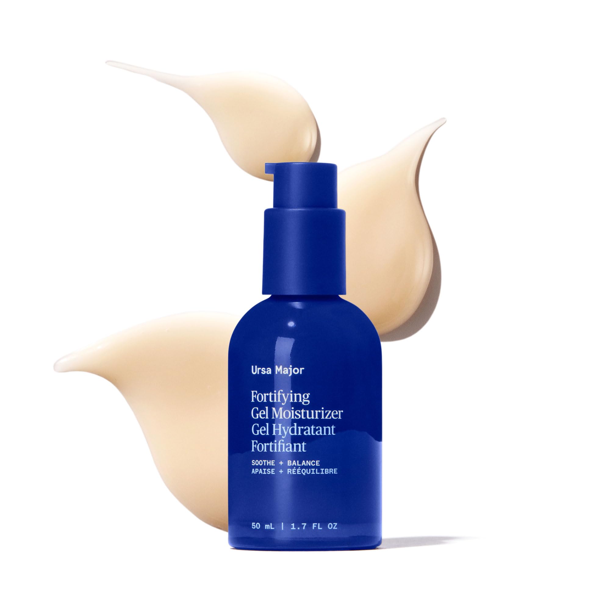Ursa Major Gel Hidratante Fortificante, botella de vidrio para hidratación ligera diaria