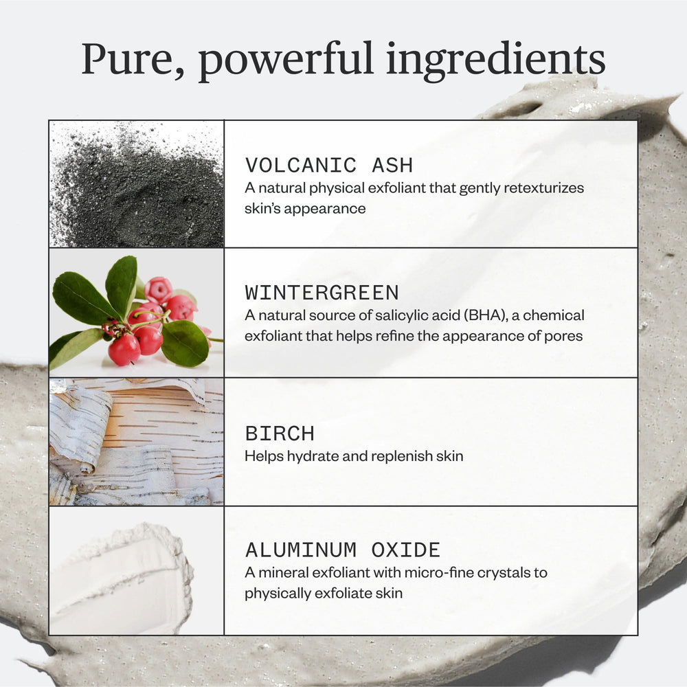 Ceniza volcánica como exfoliante físico natural en el pulido.