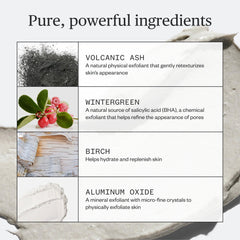 Ceniza volcánica como exfoliante físico natural en el pulido.