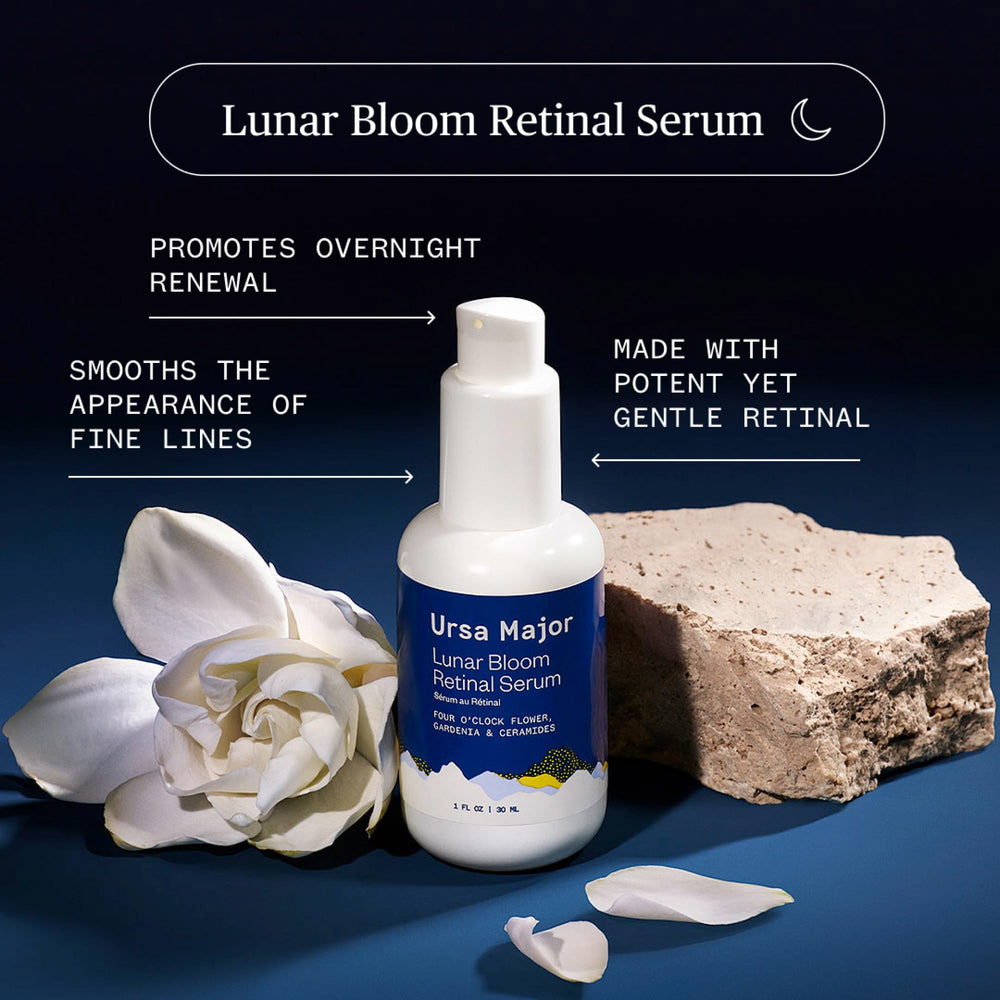Ursa Major Lunar Bloom Serum, textura liviana que se absorbe fácilmente.
